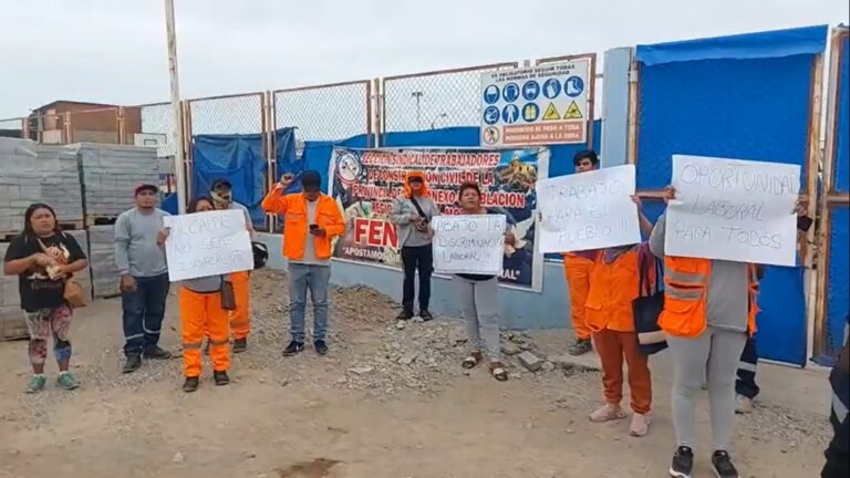 Obreros de Fenatracc exigen trabajar en obra de los “cuatro pueblos” de Mollendo