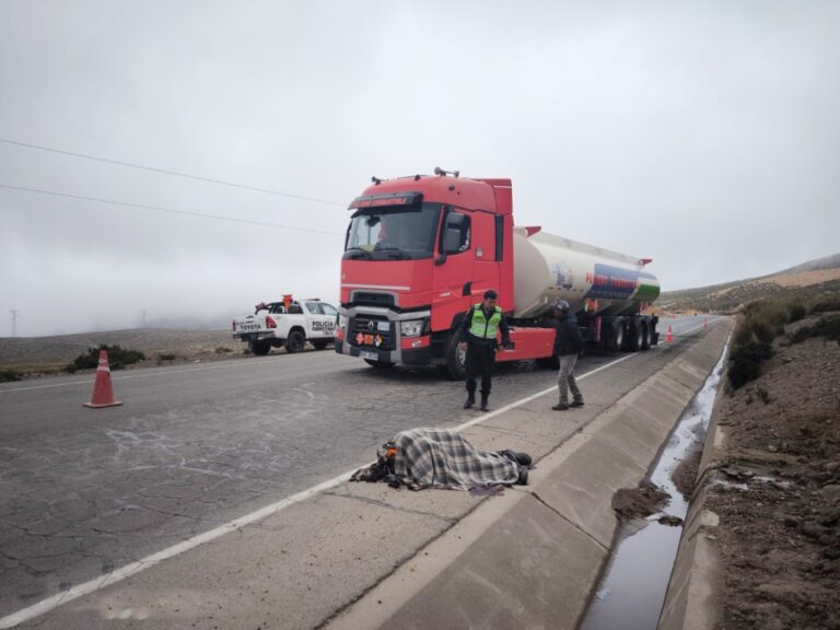 Carumas: Camión cisterna boliviano atropella y mata a trabajador de COVISUR