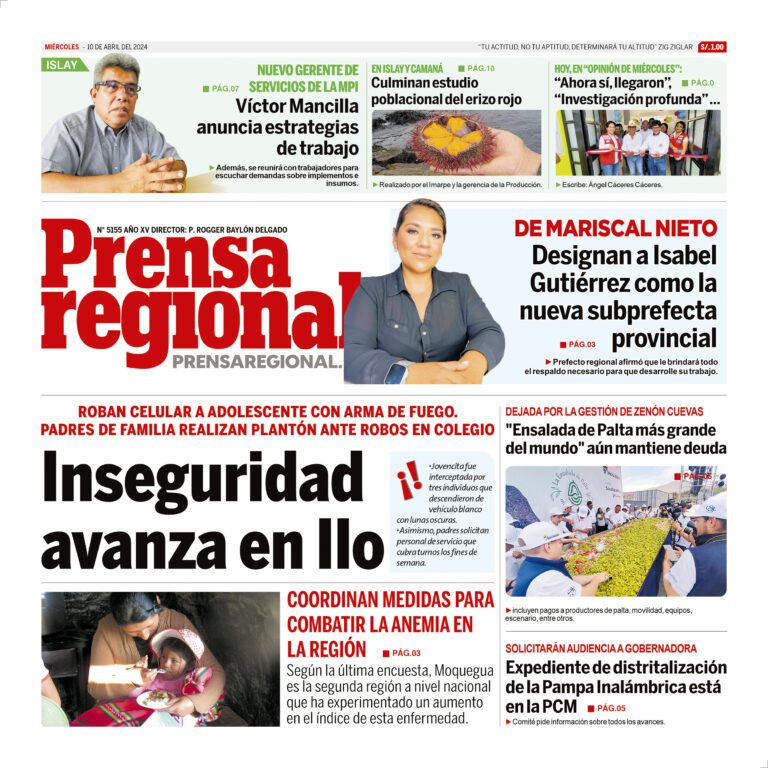 La Prensa Regional – Miércoles 10 de abril de 2024