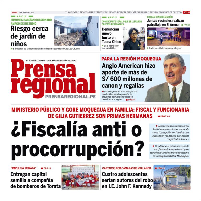 La Prensa Regional – Jueves 11 de abril de 2024