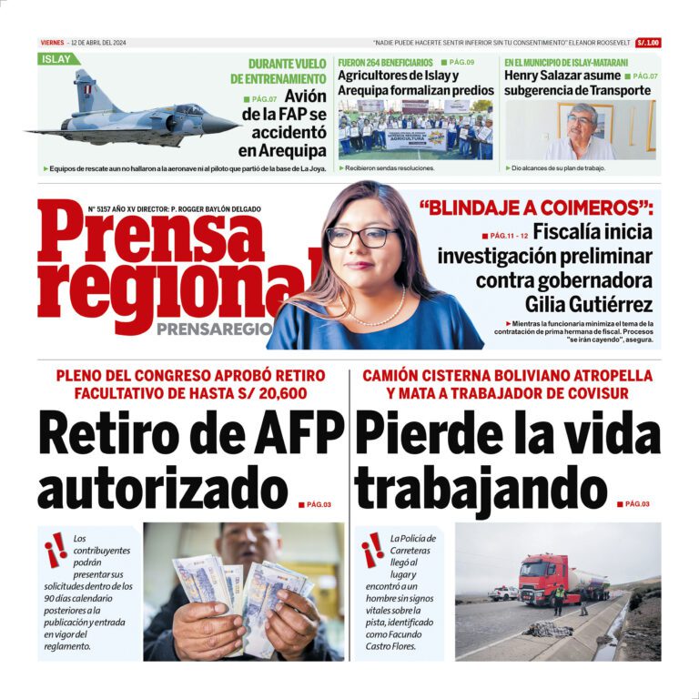 La Prensa Regional – Viernes 12 de abril de 2024
