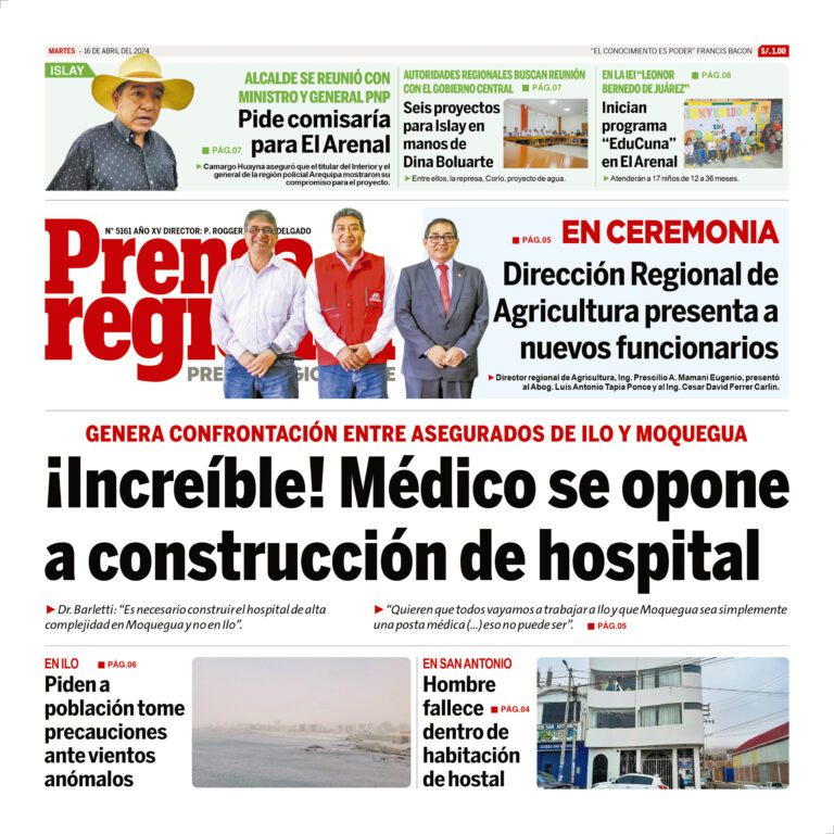 La Prensa Regional – Martes 16 de abril de 2024