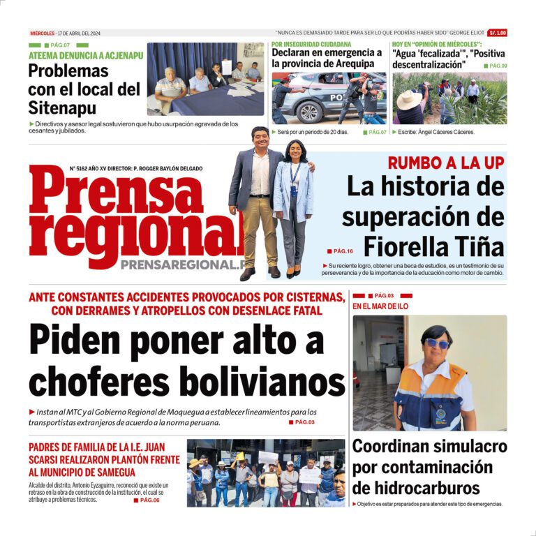 La Prensa Regional – Miércoles 17 de abril de 2024