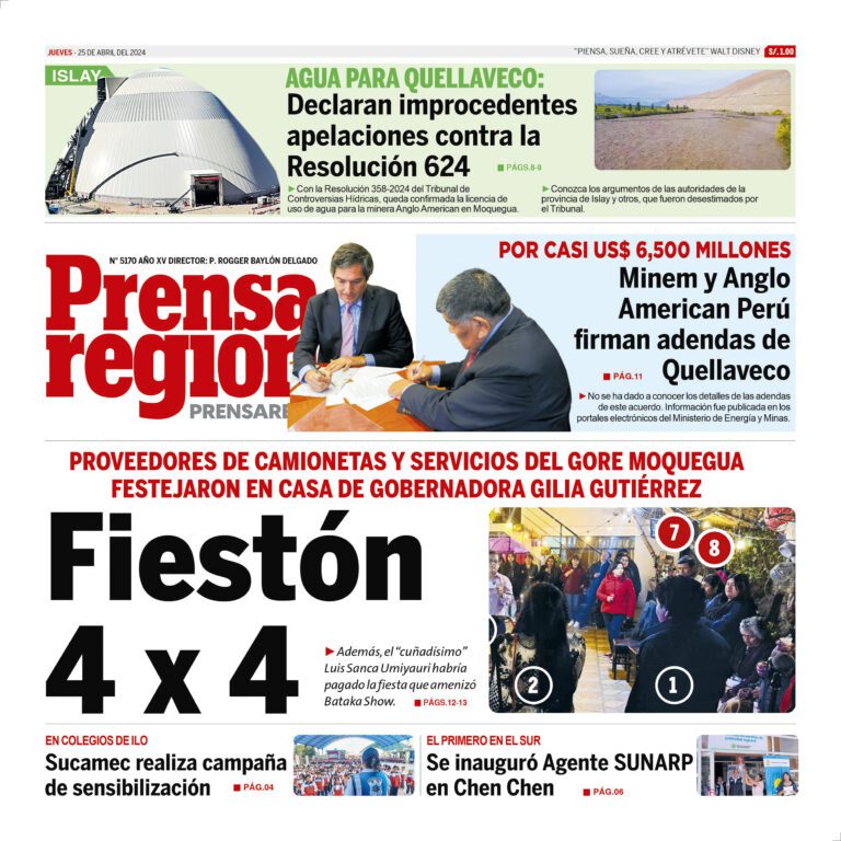 La Prensa Regional – Jueves 25 de abril de 2024