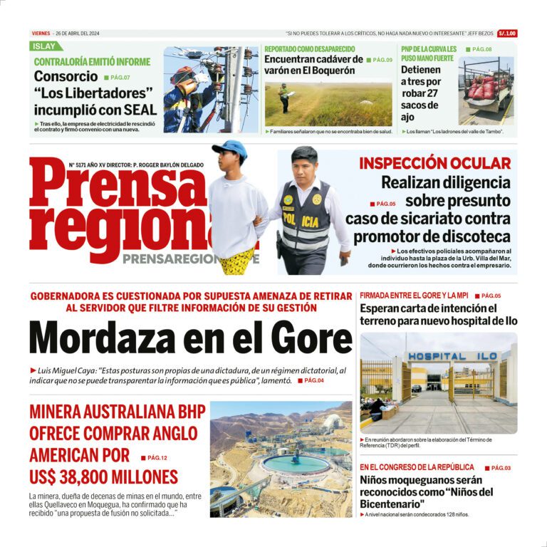 La Prensa Regional – Viernes 26 de abril de 2024