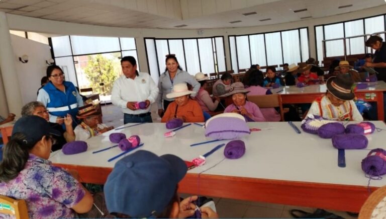 Realizan taller de tejido dirigido a adultos mayores en el distrito de San Antonio