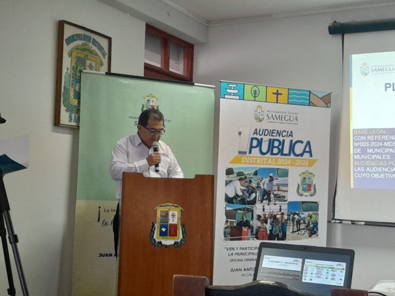 Alcalde de Samegua realiza audiencia pública e informa sobre gasto presupuestal
