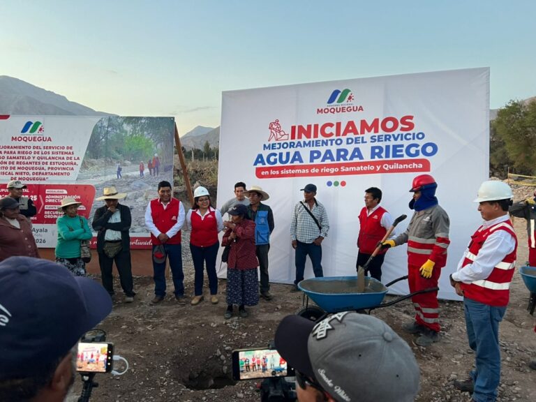 GORE Moquegua inicia mejoramiento del servicio de agua para riego en Estuquiña 