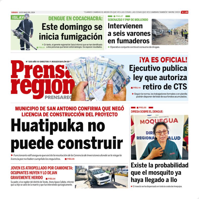 La Prensa Regional – Sábado 18 de mayo de 2024