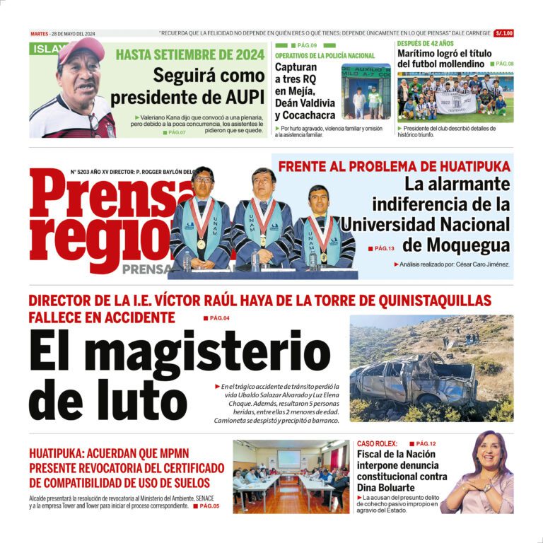 La Prensa Regional – Martes 28 de mayo de 2024