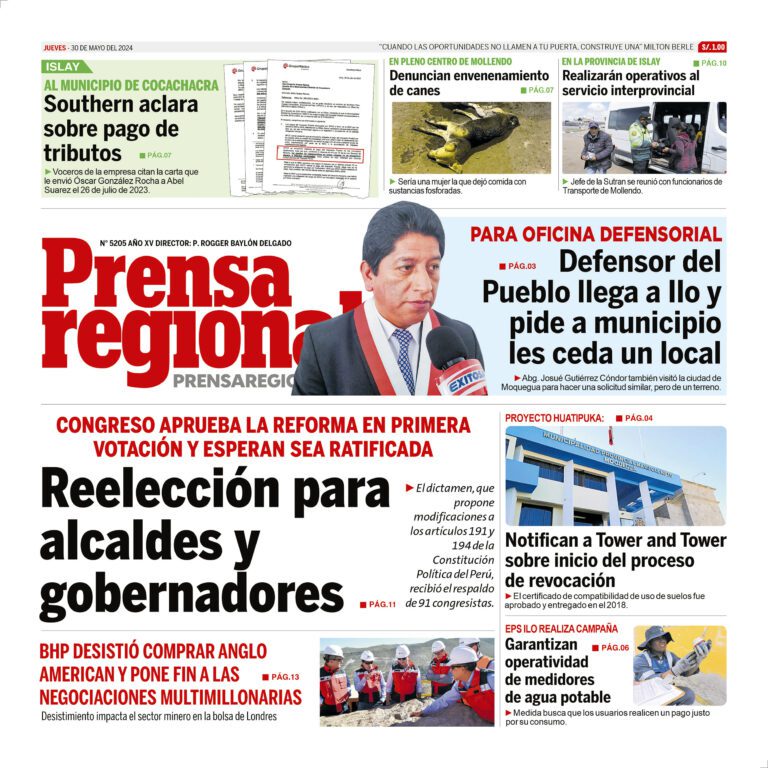 La Prensa Regional – Jueves 30 de mayo de 2024