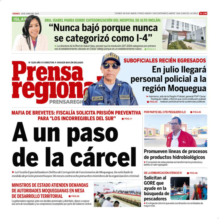 La Prensa Regional – Viernes 14 de junio de 2024
