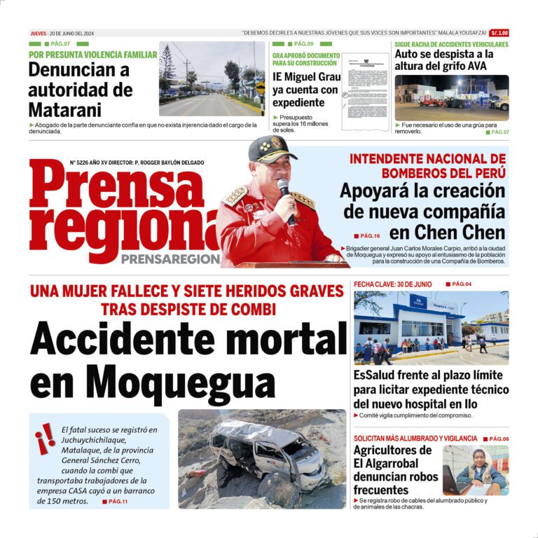La Prensa Regional – Jueves 20 de junio de 2024