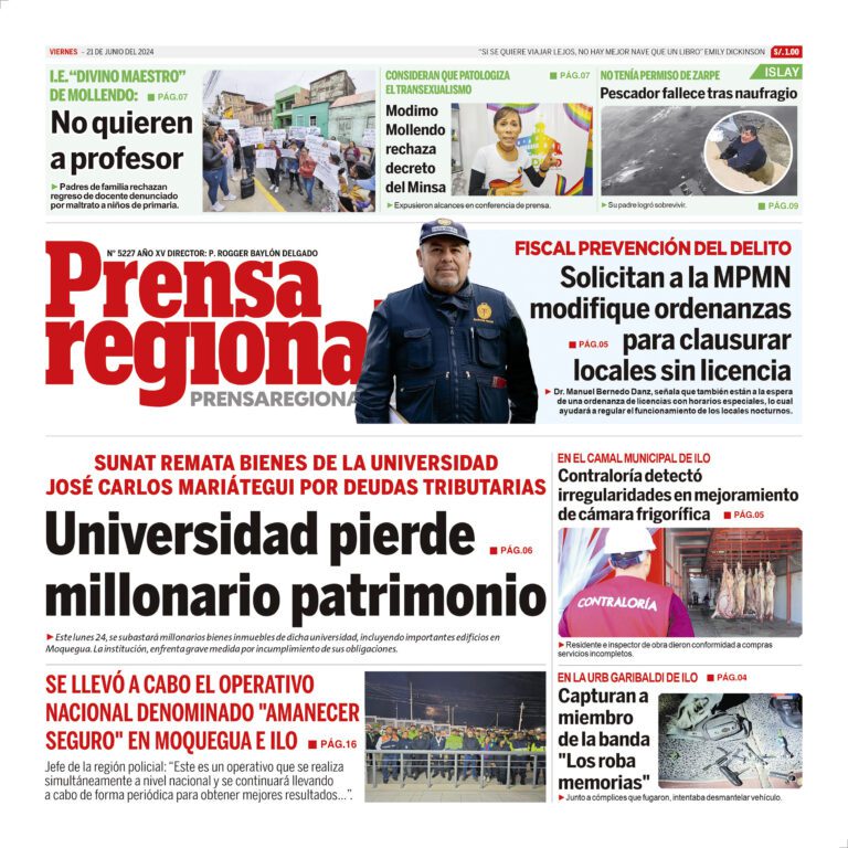 La Prensa Regional – Viernes 21 de junio de 2024