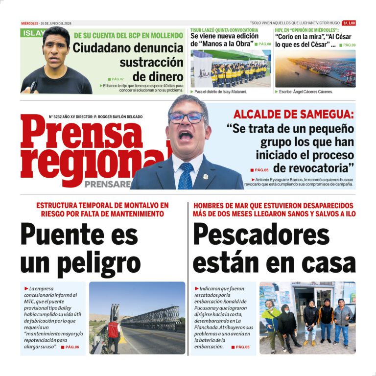 La Prensa Regional – Miércoles 26 de junio de 2024