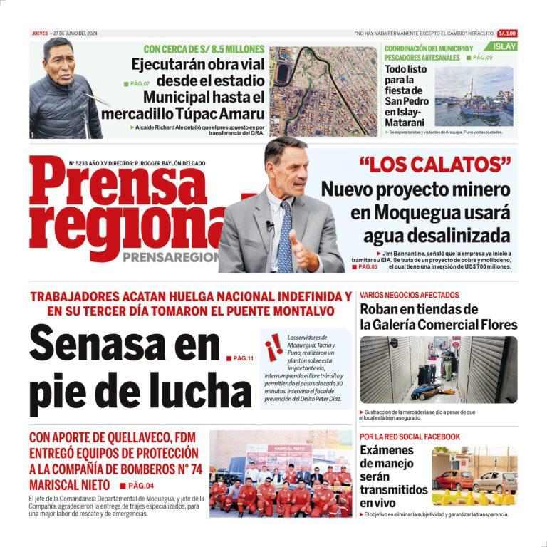 La Prensa Regional – Jueves 27 de junio de 2024