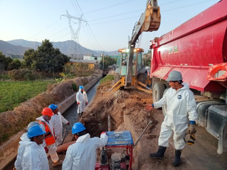 EPS Moquegua culminó la reparación de la línea principal de alcantarillado de la PTAR Omo