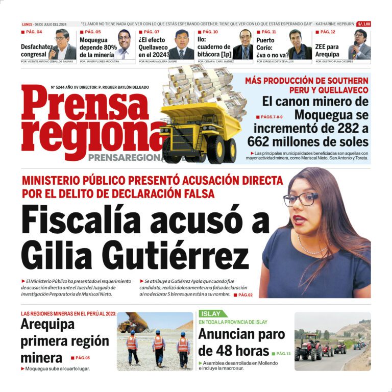 La Prensa Regional – Lunes 08 de julio de 2024
