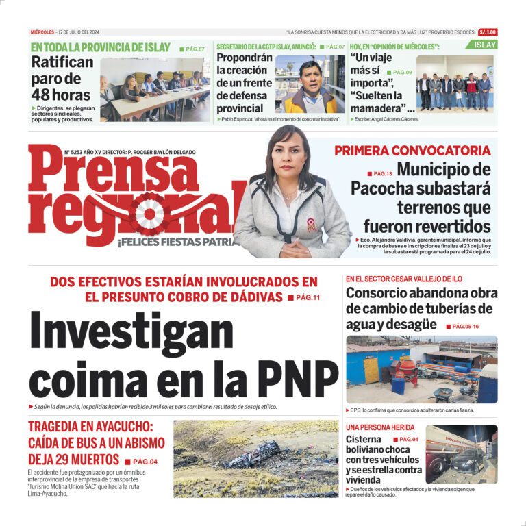 La Prensa Regional – Miércoles 17 de julio de 2024