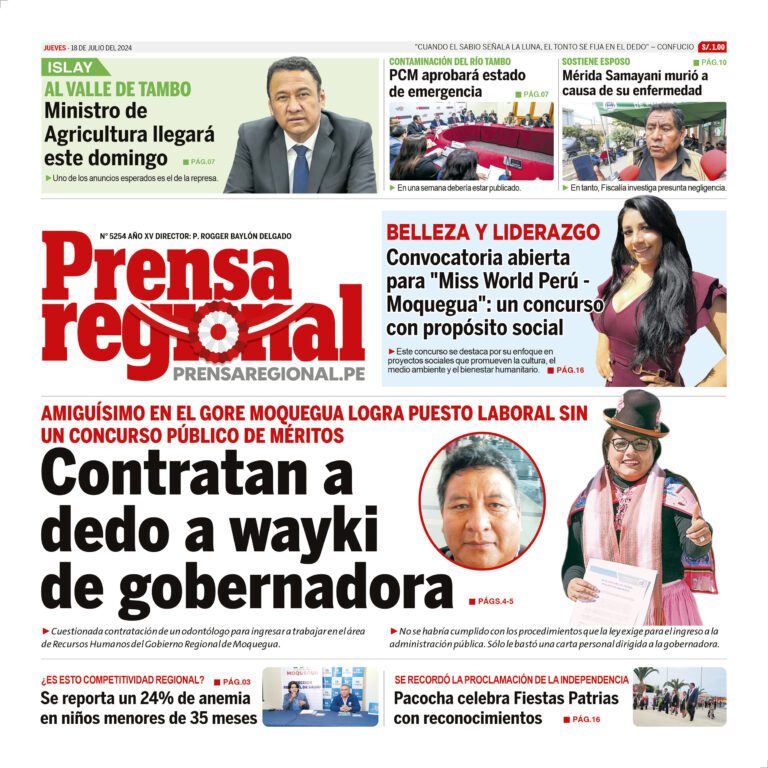 La Prensa Regional – Jueves 18 de julio de 2024