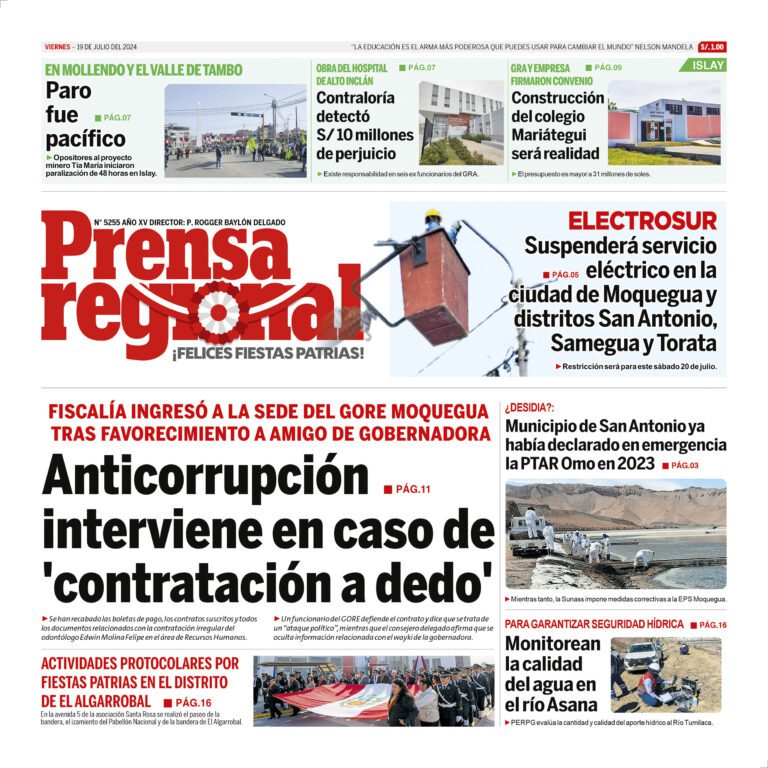 La Prensa Regional – Viernes 19 de julio de 2024