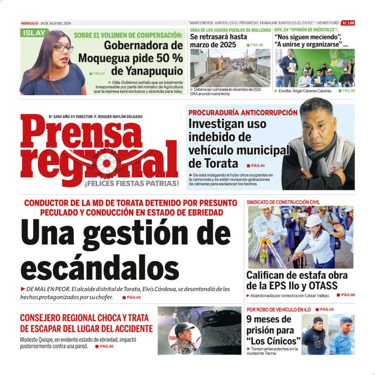 La Prensa Regional – Miércoles 24 de julio de 2024
