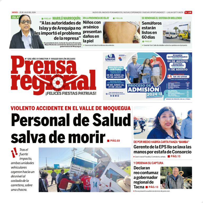 La Prensa Regional – Jueves 25 de julio de 2024