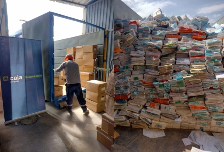Caja Arequipa entrega 34 toneladas de papel en beneficio a las Aldeas Infantiles SOS