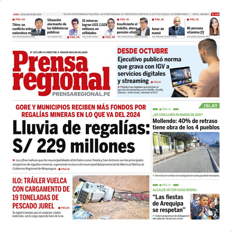 La Prensa Regional – Lunes 05 de agosto de 2024