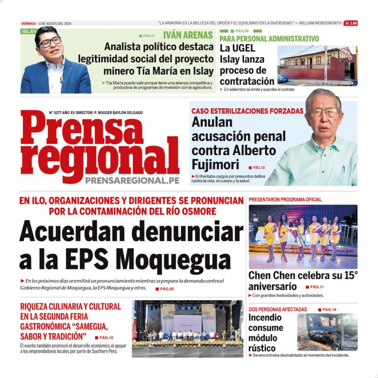 La Prensa Regional – Domingo  11 de agosto de 2024