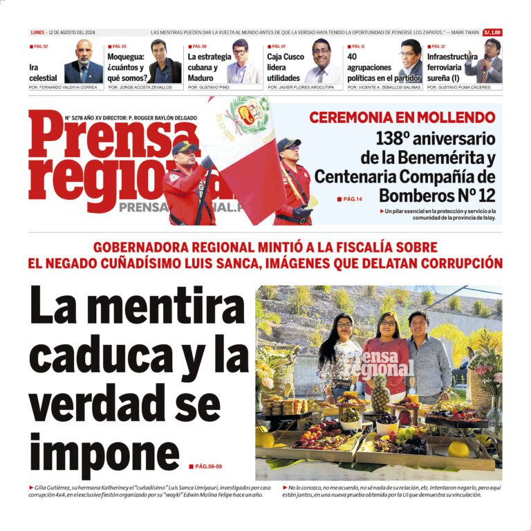La Prensa Regional – Lunes 12 de agosto de 2024