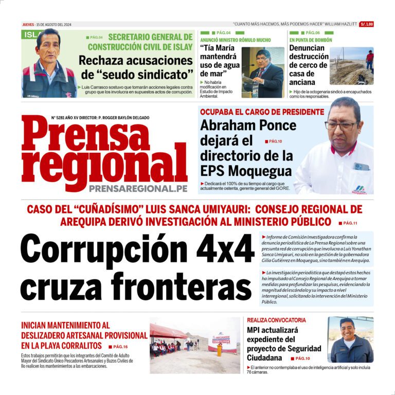 La Prensa Regional – Jueves 15 de agosto de 2024