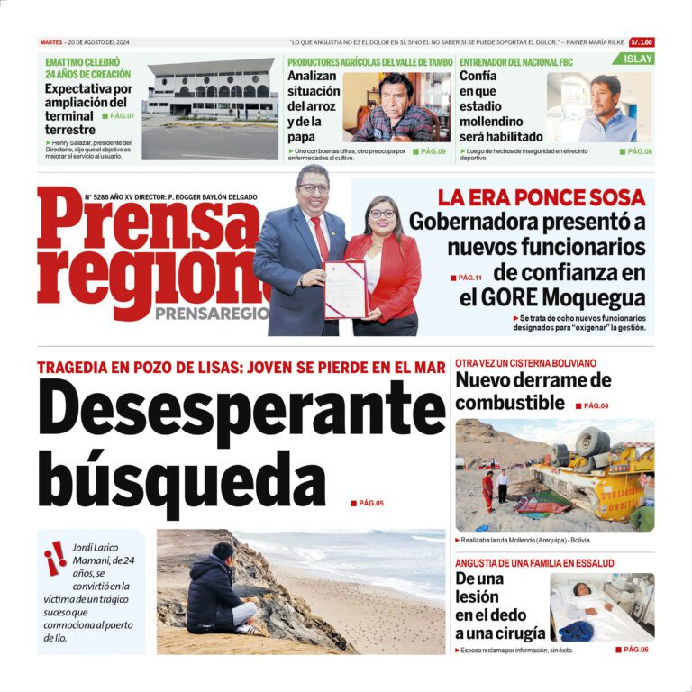 La Prensa Regional – Martes 20 de agosto de 2024