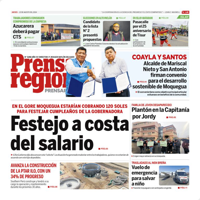 La Prensa Regional – Jueves 22 de agosto de 2024