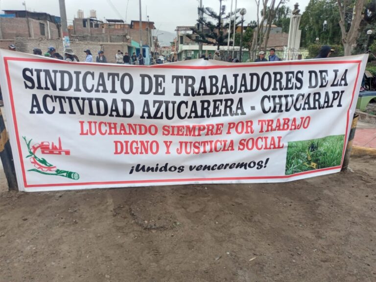 Trabajadores de azucarera Chucarapi paralizan en protesta por incumplimientos