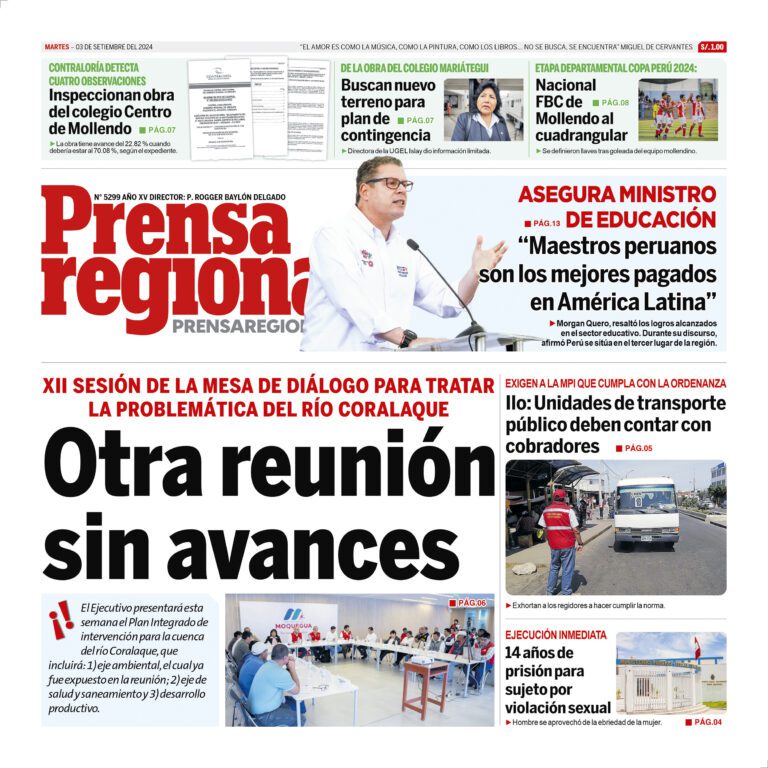 La Prensa Regional – Martes 03 de setiembre de 2024