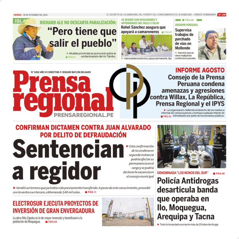 La Prensa Regional – Viernes 06 de setiembre de 2024