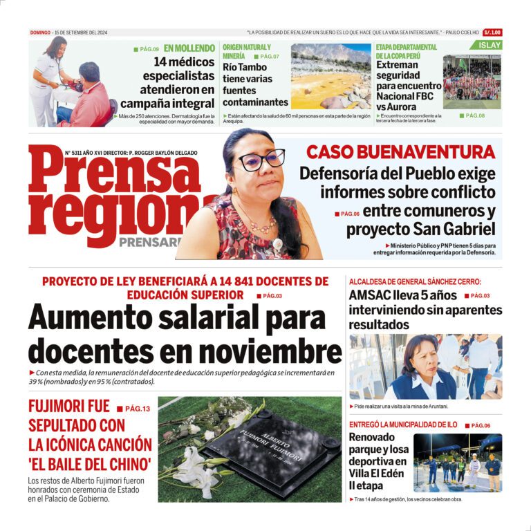 La Prensa Regional – Domingo 15 de setiembre de 2024