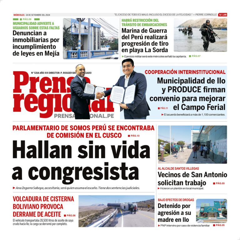 La Prensa Regional – Miercoles 18 de setiembre de 2024