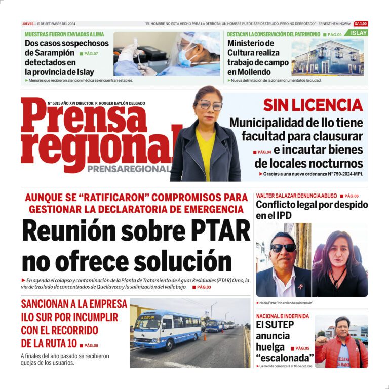 La Prensa Regional – Jueves 19 de setiembre de 2024