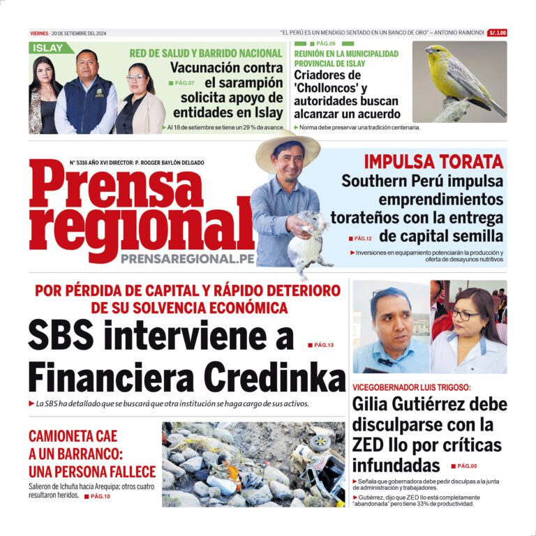 La Prensa Regional – Viernes 20 de setiembre de 2024