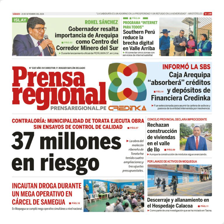 La Prensa Regional – Sábado 21 de setiembre de 2024