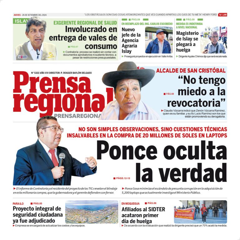 La Prensa Regional – Jueves 26 de setiembre de 2024