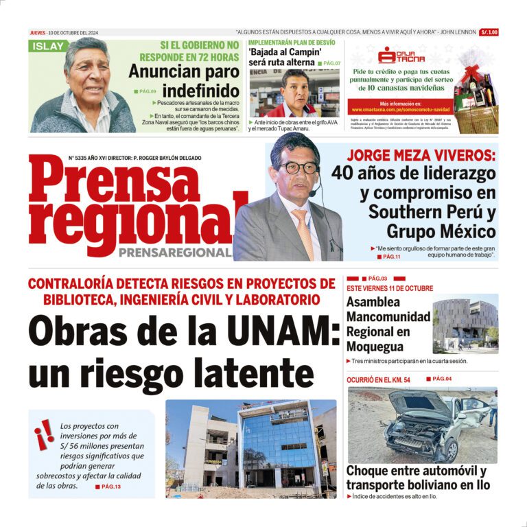 La Prensa Regional – Jueves 10 de octubre de 2024