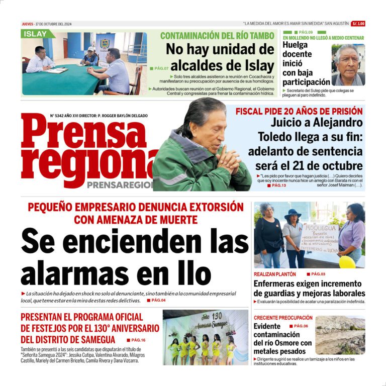 La Prensa Regional – Jueves 17 de octubre de 2024