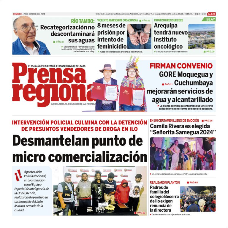 La Prensa Regional – Domingo 20 de octubre de 2024