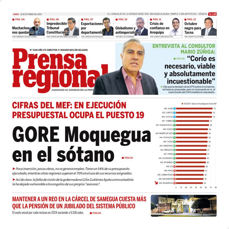 La Prensa Regional – Lunes 21 de octubre de 2024