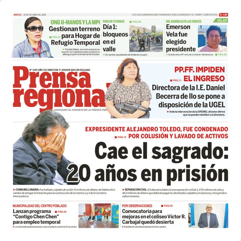 La Prensa Regional – Martes 22 de octubre de 2024