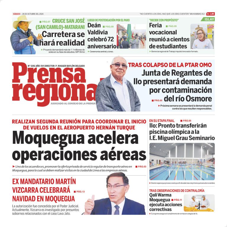 La Prensa Regional – Sábado 26 de octubre de 2024