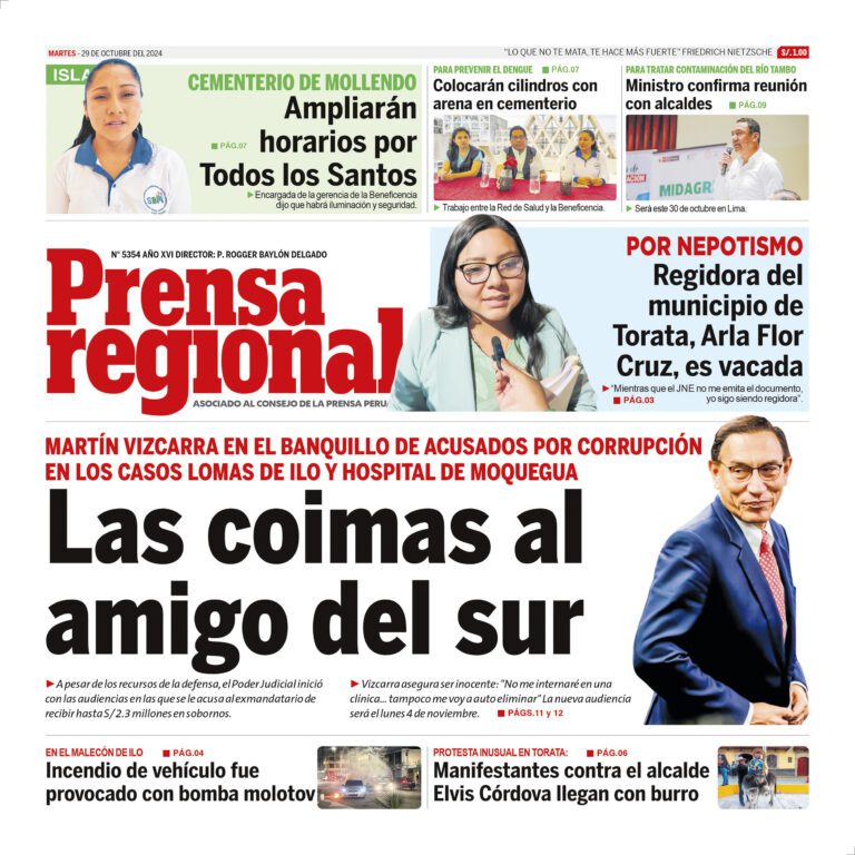 La Prensa Regional – Martes 29 de octubre de 2024